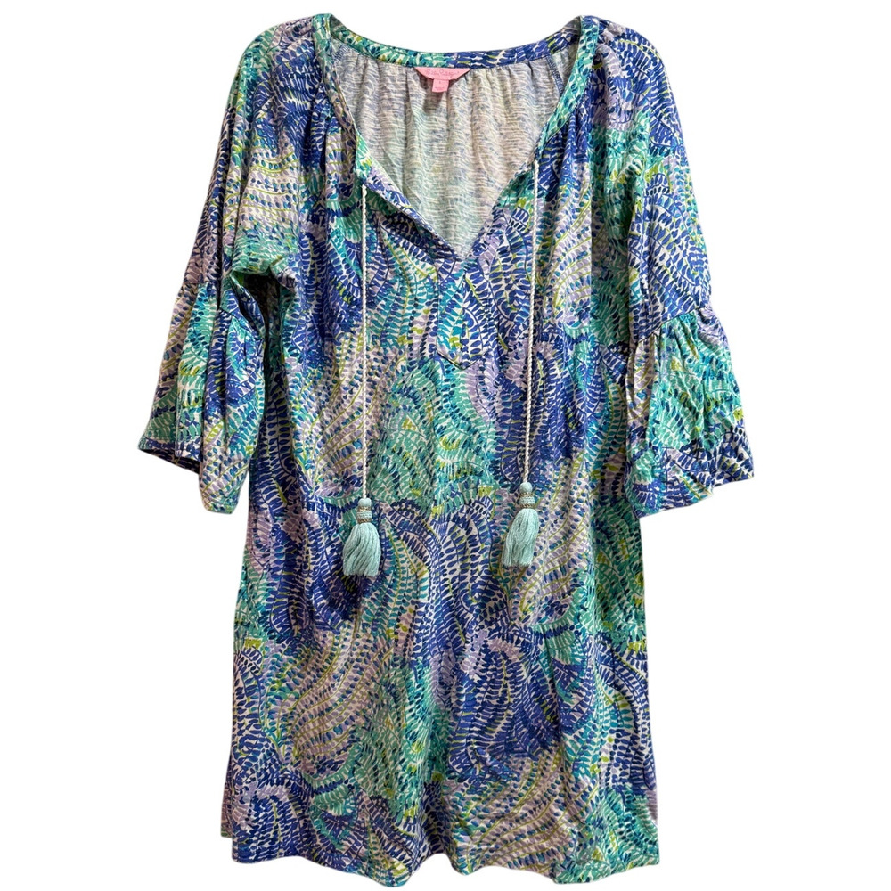 Lilly Pulitzer Blue and Green Mini Dress